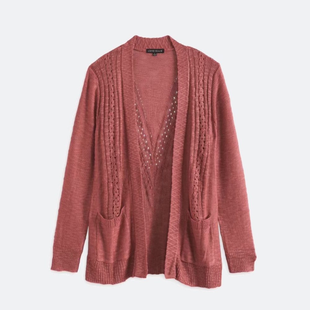 Elegant Knit Cardigan - Dusty Pink